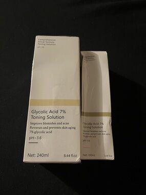 (🌸) Glycolic Acid 7% (PH: 3.6) Toning Solution 8.44 fl.oz/3.38 fl.oz Bundle